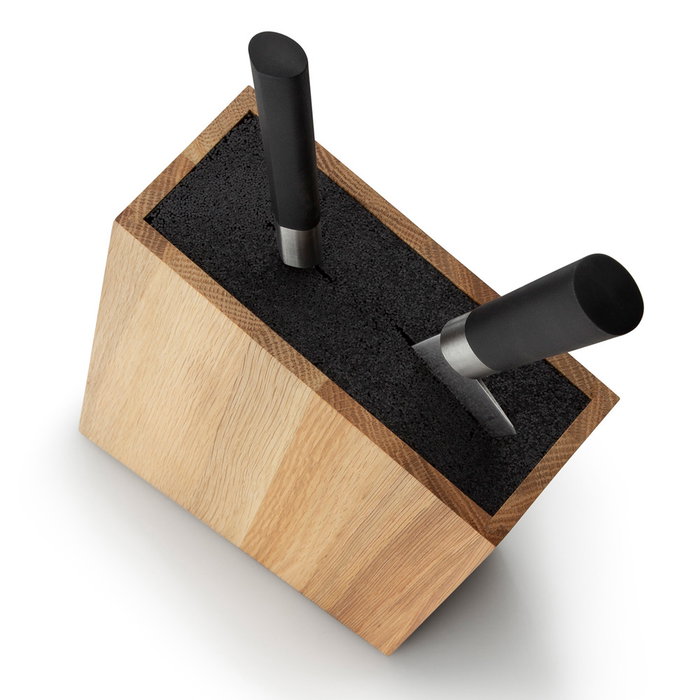 Continenta Bloque para Cuchillos de Madera de Roble 28,5x8x19 cm con Inserto Flexible y Extraíble Continenta Bloque para Cuchillos de Madera de Roble 28,5x8x19 cm con Inserto Flexible y Extraíble